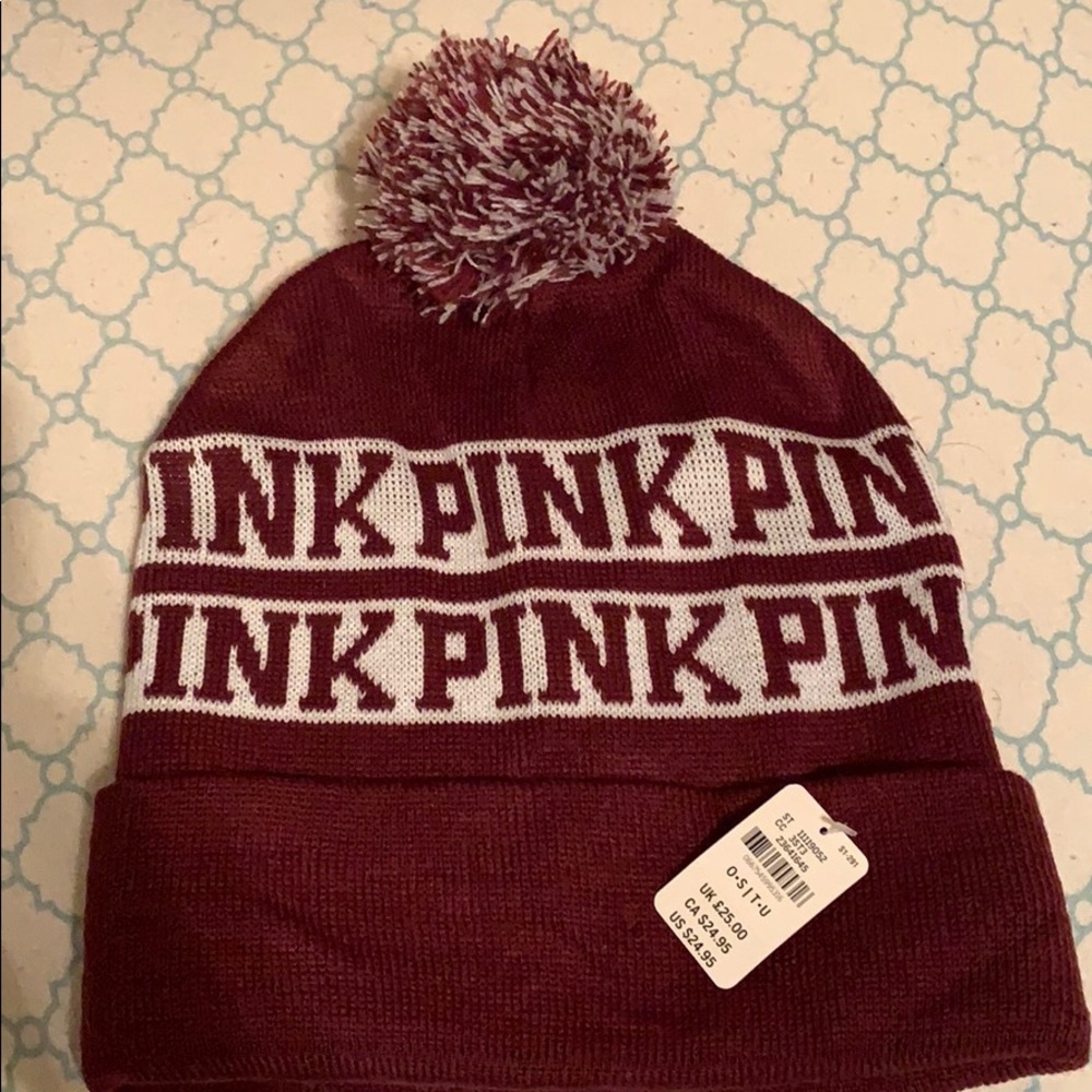 SOLD-Pink Nation Pom Pom Beanie Hat